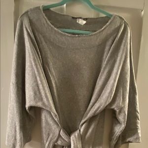 Maverick Grey Sweatshirt Dress with Front Tie